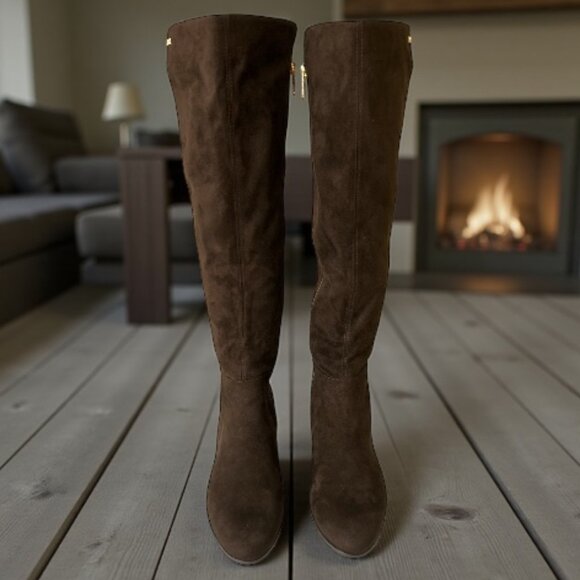 MICHAEL Michael Kors Chocolate Brown Suede Boot - Size 11 M - Picture 2 of 6